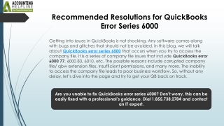 How to Fix QuickBooks Error Series 6000 in Simple Steps