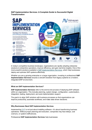 SAP Implementation Services: A Complete Guide to Successful Digital  Transformat