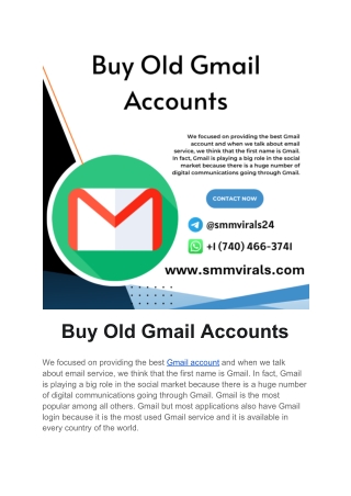 Buy Old Gmail Accounts USA