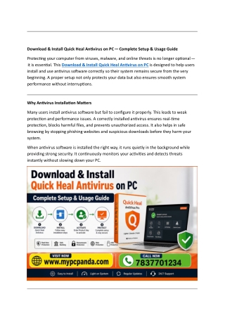Quick Heal Antivirus Setup Tutorial – Easy Installation Guide for Windows