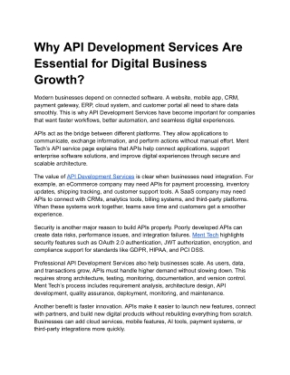 why api development services are essential