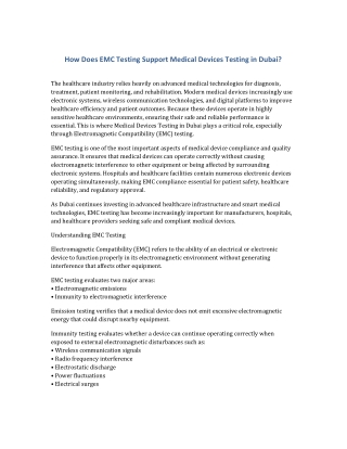 How_Does_EMC_Testing_Support_Medical_Devices_Testing_in_Dubai