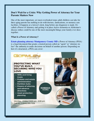 Don't Wait for a Crisis Why Getting Power of Attorney for Your Parents Matters Now