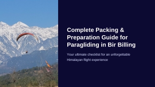 Preparation Guide for Paragliding in Bir Billing
