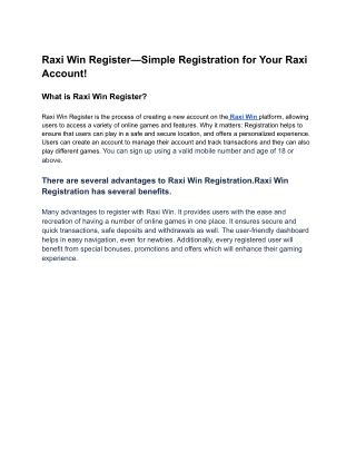 Raxi Win Register—Simple Registration for Your Raxi Account (3)
