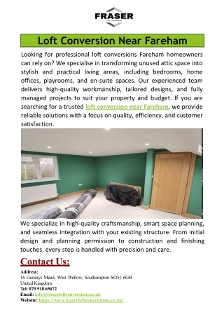 Loft Conversion Near Fareham