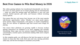 Best Free Games to Win Real Money in 2026