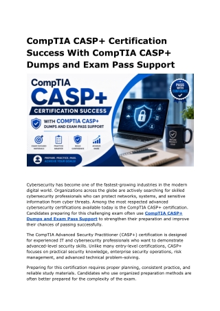 CompTIA CASP Certification Success With CompTIA CASP Dumps and Exam Pass Suppo