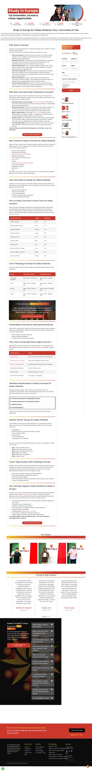 Study in Europe for Indian Students Guide