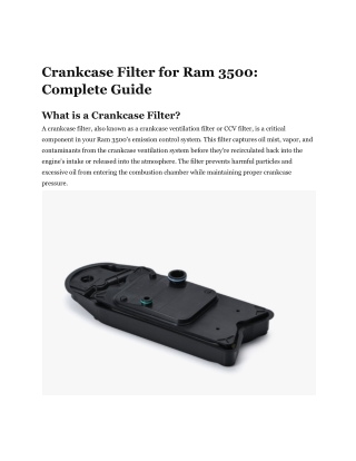 craGenuine CCV Crankcase Ventilation Filter for Ram 2500 3nkcase filter ram 3500