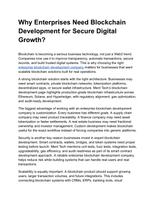 enterprise blockchain development company