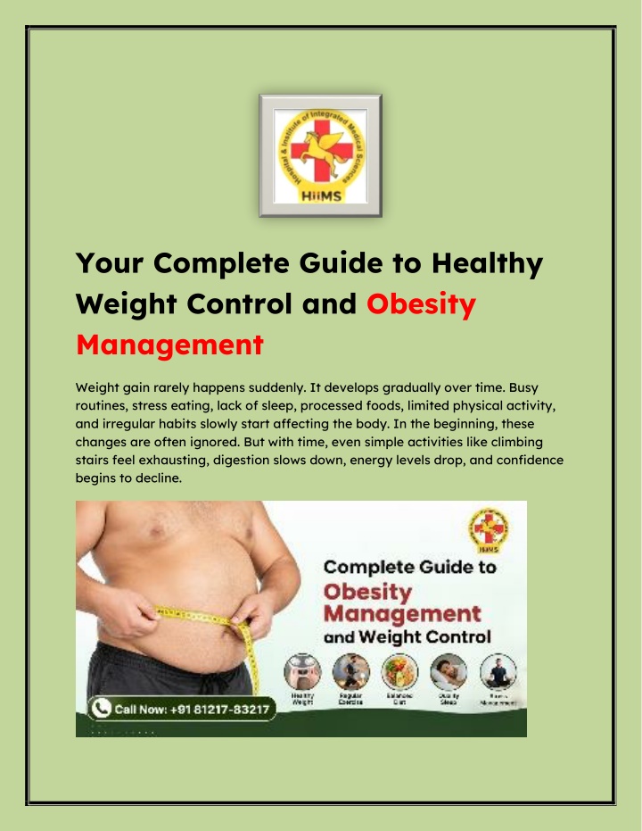 PPT - Your Complete Guide to Healthy Weight Control and Obesity ...