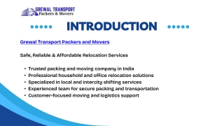 Grewal Transport Packers and Movers