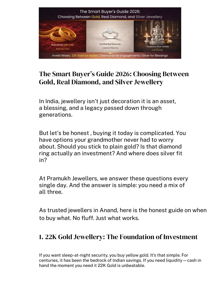 PPT - Smart Jewellery Buying Guide 2026 : Gold&Silver in Anand ...