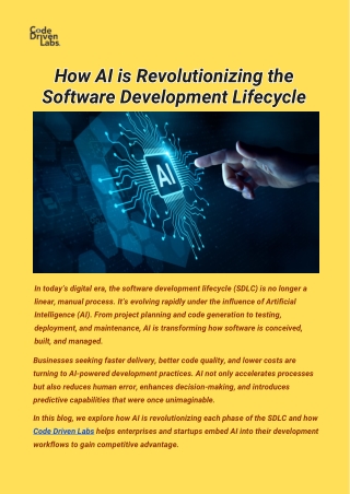 How AI is Revolutionizing the Software Development Lifecycle