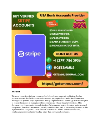 Buy Verified Stripe Accounts