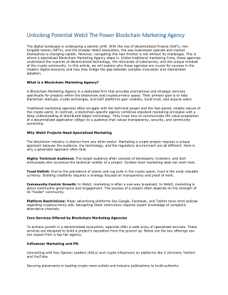 Unlocking Potential Web3 The Power Blockchain Marketing Agency