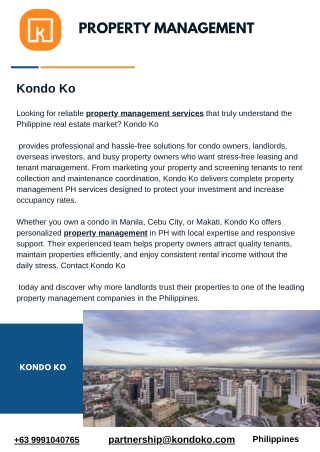 Trusted Property Management in PH – Maximize Your Rental Income With Kondo Ko