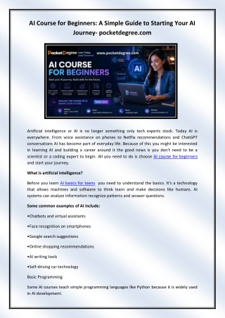 AI course for beginners