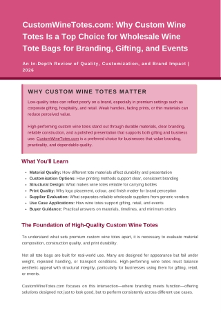 CustomWineTotes.com Why Custom Wine Totes Is a Top Choice for Wholesale Wine Tote Bags for Branding_ Gifting_ and Events