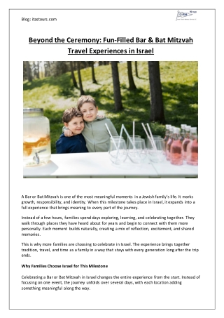 Beyond the Ceremony - Fun-Filled Bar & Bat Mitzvah Travel Experiences in Israel