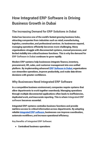 how integrated erp software is driving business