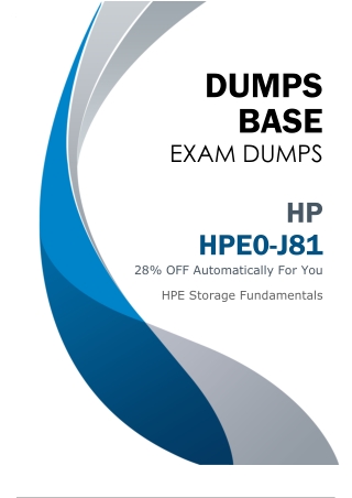 HPE HPE0-J81 Dumps V8.02 (Latest Questions & Answers 2026)