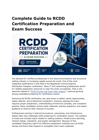 Complete Guide to RCDD Certification Preparation and Exam Success