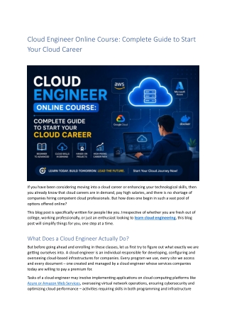 Cloud Engineer Online Course: Complete Guide to Start Your Cloud Career