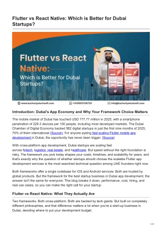 Flutter vs React Native Which is Better for Dubai Startups