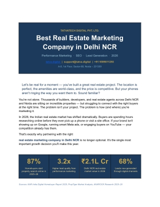 Best Real Estate Marketing Company in Delhi NCR