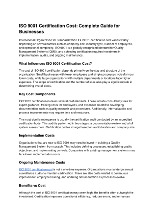 ISO 9001 Certification Cost_ Complete Guide for Businesses