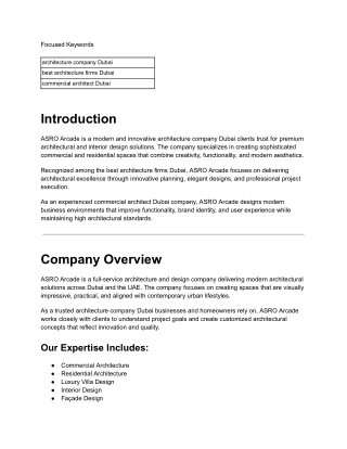 ASRO Arcade – Architecture Company Dubai _ Best Architecture Firms Dubai _ Commercial Architect Dubai