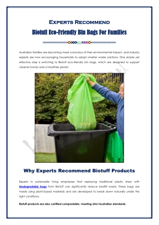 Biotuff Eco-Friendly Bin Bags for Families