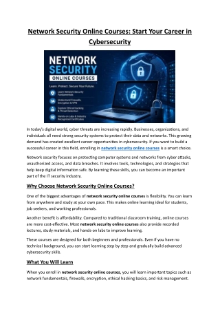 network security online courses start your career
