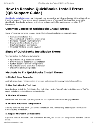 How to Resolve QuickBooks Install Errors (QB Support Guide)