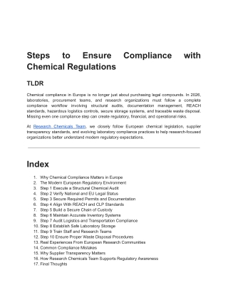 _Steps to Ensure Compliance with Chemical Regulations