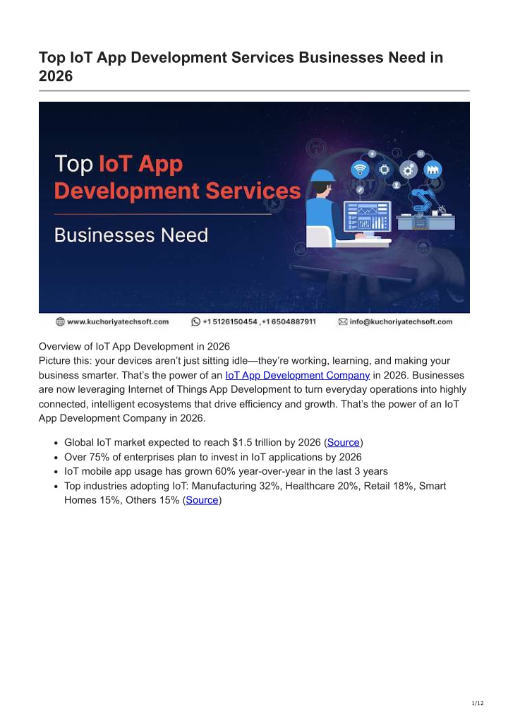 PPT - Top IoT App Development Services Businesses Need in 2026 ...