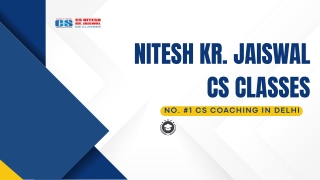 Start Your Company Secretary Journey with NITESH KR. JAISWAL CS CLASSES.