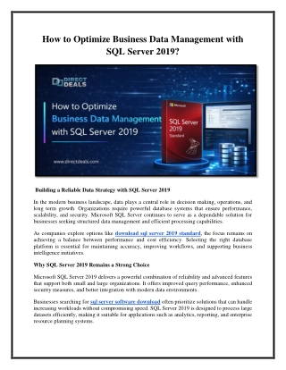 how to optimize business data management with
