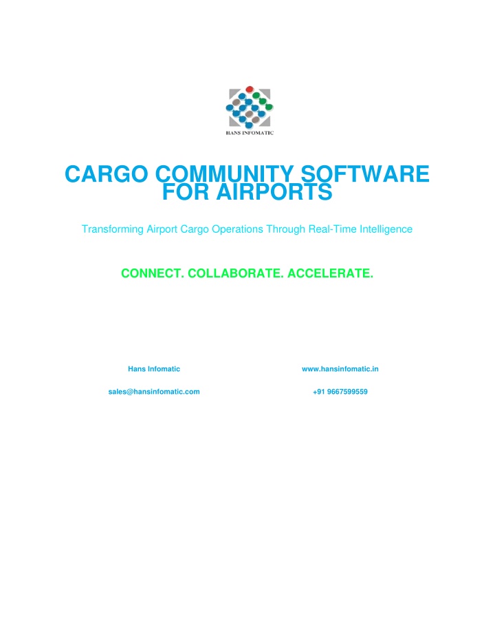 PPT - One Smart Platform to Connect Airlines, Cargo Terminals & Airport ...