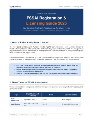 FSSAI Registration & Licensing Guide 2025