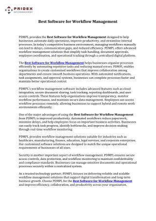 Best Software for Workflow Management