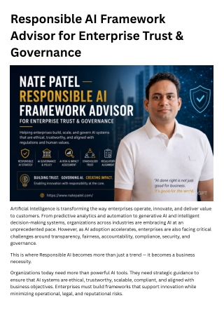 Responsible AI Framework Advisor for Enterprise Trust & Governance