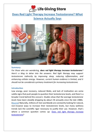Red Light Therapy & Testosterone | What Research Says | LGS
