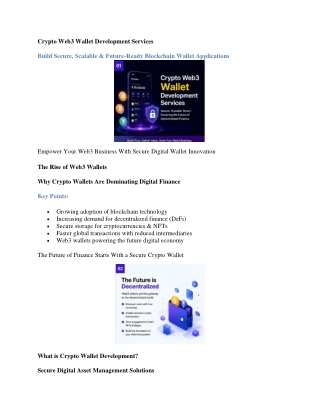 Crypto Web3 Wallet Development Services