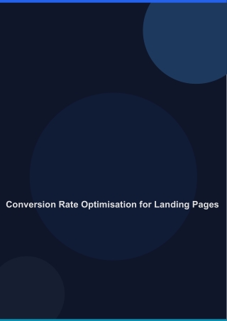 Conversion Rate Optimisation for Landing Pages
