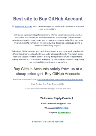 Buy GitHub Account