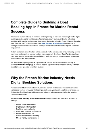 Complete Guide to Building a Boat Booking App in France for Marine Rental Success
