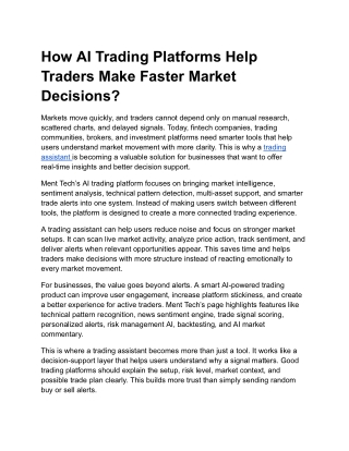 Trading Assistant - Ment Tech